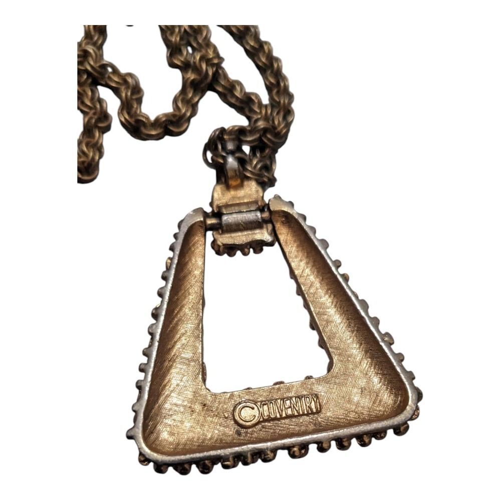 Sarah Coventry Hobnail Golden Sunset Pendant Gold Tone‎ Necklace 1970s - Picture 3 of 4
